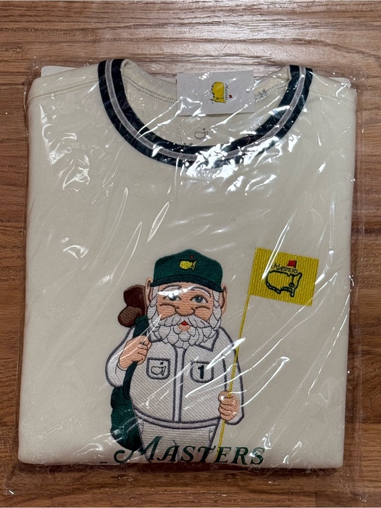 Masters Tops - Masters Cream Golf Caddy Graphic Tee with Green & Yellow Accents.